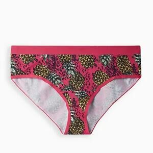 Torrid 3x pineapple print mid-rise hipster cotton panty, pink, yellow, & black